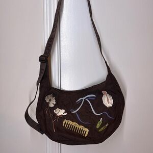 Baggu Embroidered Get Ready With Me Medium Crescent Bag